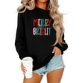 thumbnail image 6 of Wutalume Women's Cozy Long Sleeve Loose Christmas Printed Round Neck Pullover Hoodie Sweatshirt, Perfect for Winter Fashion, Offering Warmth and Style in Cold Weather,Black XL, 6 of 7
