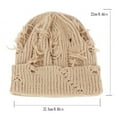 thumbnail image 3 of UTSJKR Unisex Winter Beanie Hat, Distressed Knit Skull Cap, Plain Cuff, Slouchy Ripped Style Knit Cuffed Beanies Khaki, 3 of 4