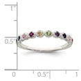thumbnail image 3 of Auriga 925 Sterling Silver Polished Rainbow Cubic Zirconia Ring Size 7 for Women, 3 of 5