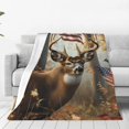 thumbnail image 1 of Balery American Wildlife Deer Forest Manta de Felpa Suave y Acogedora – Cobija de Franela Aterciopelada para Cama, Lavable y Cálida para Sofá, Mascotas, Transpirable-50"x40", 1 of 7