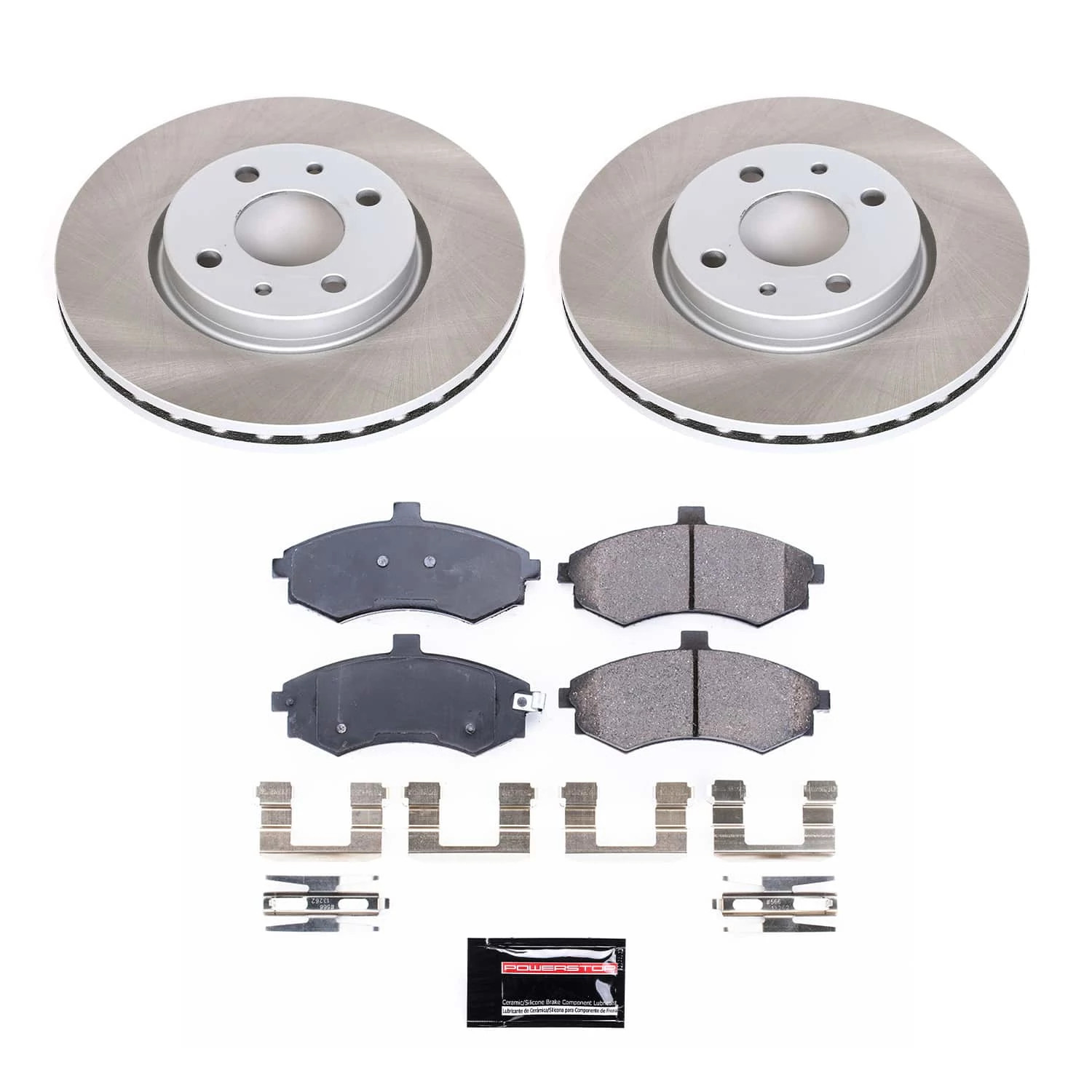 PowerStop Front Semi-Coated Rotor and Low-Dust Ceramic Brake Pad Kit SC1093