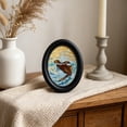 thumbnail image 3 of Oval Solid Wood Picture Frame, Whimsical Animal Art Print Tabletop Wall Decor Multi Design Option for Living Room Bedroom Home Decoration, 3 of 6