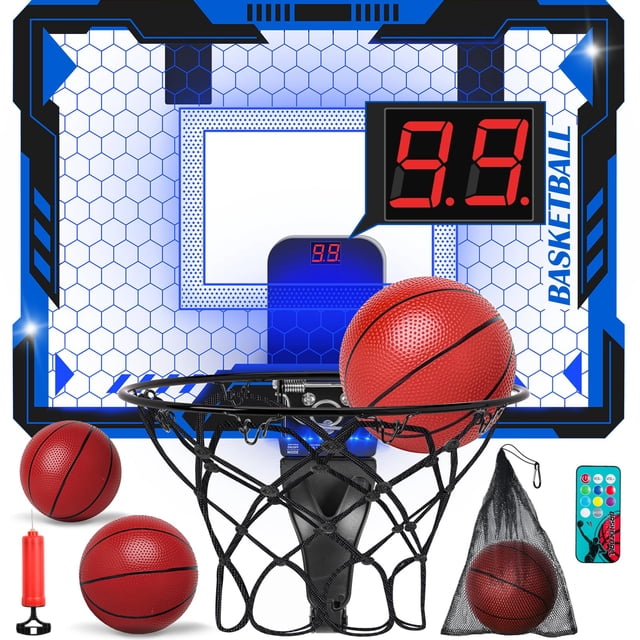 Canasta de baloncesto con control remoto para interiores y marcador