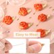 thumbnail image 3 of 6 piezas de Ramo de Rosa Naranja Boutonnieres Botones de Flores para Bodas (4.7" x 2"), 3 of 6