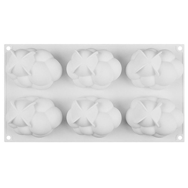 Herramienta de decoración de pasteles de postre de molde de pastel de silicona de nube 3d de 6 cavidades