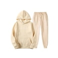 thumbnail image 1 of Bellella Ladies Tracksuit Sets Long Sleeve Sweatsuits Drawstring Two Piece Outfit Jogger Set Sweatshirts And Sweatpants Beige A M, 1 of 2