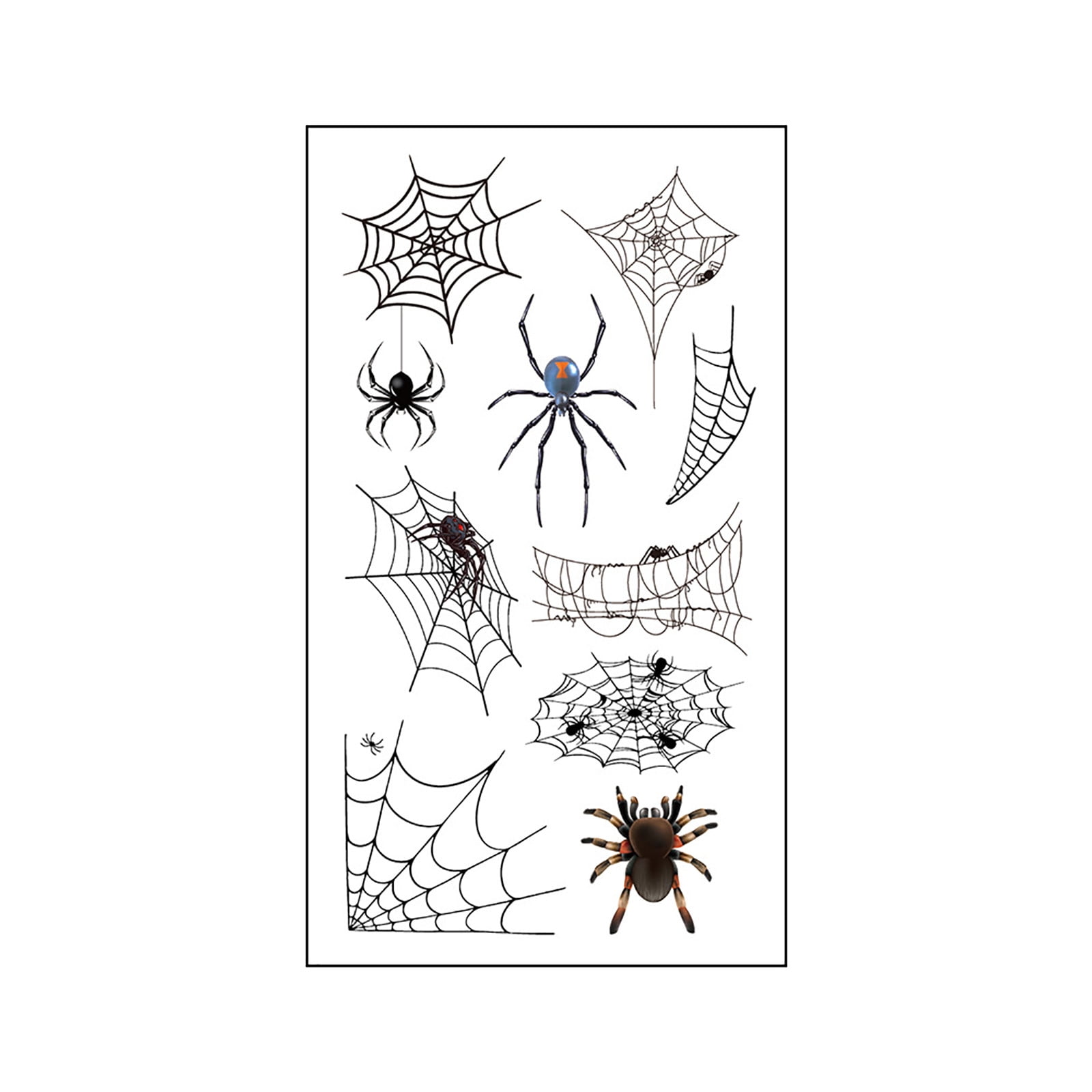 halloween-scary-three-dimensional-spider-tattoo-stickers-halloween