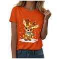 thumbnail image 6 of UngA Christmas Womens Shirts Holiday Top Christmas Snowflakes Christmas T-Shirts for Women (Orange,M), 6 of 6