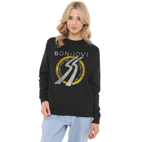 Bon Jovi Slippery When Wet World Tour Women's Crew Sweatshirt