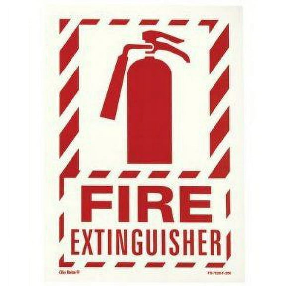 FIRE SIGN- GLOW IN THE DARK- PEEL AND STICK- RED