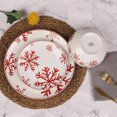 thumbnail image 1 of Holiday Time Red Snowflake Ceramic Dinnerware Set ,12 Pieces, 1 of 7
