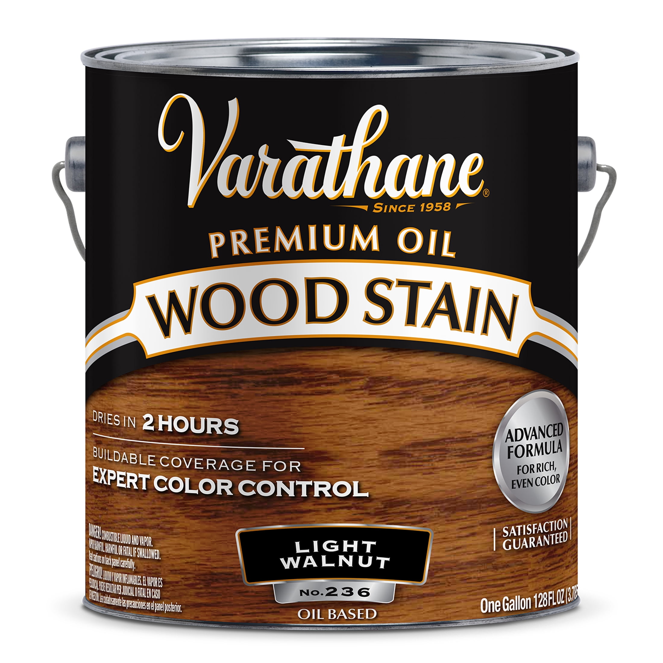 2 Pack, Light Walnut, Varathane Premium Oil-Based Interior Wood Stain-237996, Gallon
