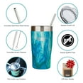 thumbnail image 2 of Healthy Human Stainless Steel Tumbler with Straw & Lid | Splash Proof Insulated Travel Cup | Eco-Friendly Coffee Tumblers | Water Cups with Straws Cleaner and Splash Proof Lids (20oz, Bora Bora), 2 of 5