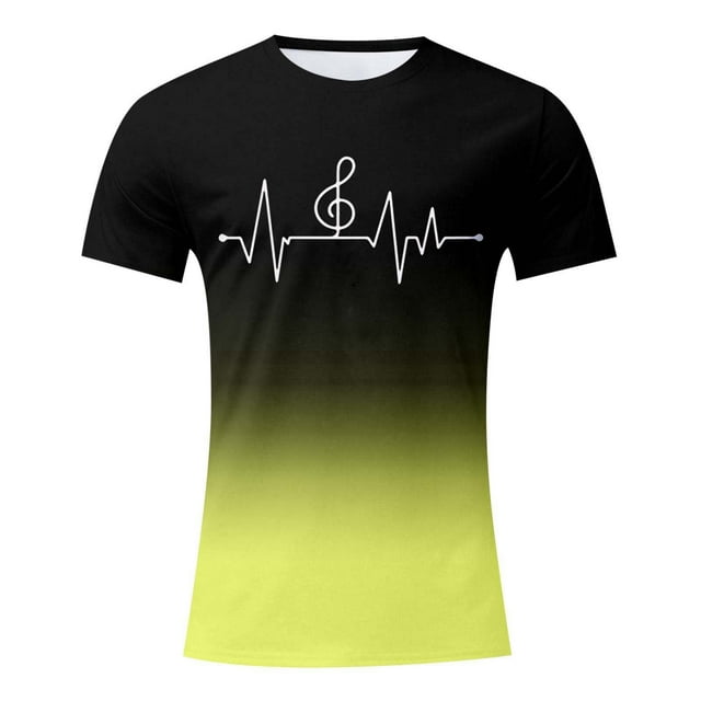 LUOGENLI T-shirts pour Homme pour Hommes T-Shirt à Imprimé Numérique Col Rond Manches Courtes T-Shirt T-shirts pour Hommes T-shirts Graphiques TTG Grand Jour de la Saint-Patrick T-shirts pour Hommes T-shirts Graphiques Jour de la Saint-Patrick Jaune P