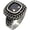Black, variant on Unisex Stainless Steel Personality Classic Cut Multicolor Rhinestones Gemstone Signet Ring