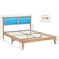 thumbnail image 6 of EastVita Full Bed Frame with Rattan Headboard ,LED Lights,Solid Wood Foundation for Summer with Wood Slat Support/No Box Spring Needed/Easy Assembly, 6 of 8