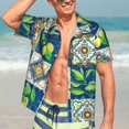 thumbnail image 7 of Susaid Lemon and Leaves Print Short Sleeve Shirts Button Down Casual Shirts Summer Beach Aloha Button Down Short Sleeve for Men ,Large, 7 of 7