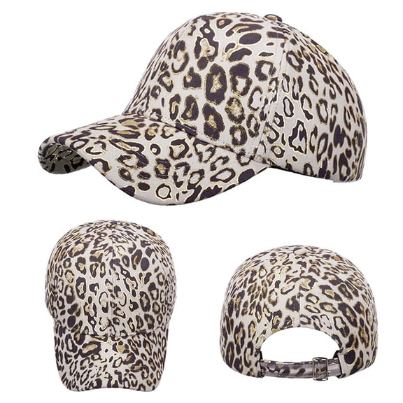 Womens Hats Unisex Baseball Fashion Sport Leopard Print Breathable Beach Adjustable Hop Sun Protection Summer Men Caps