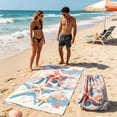 thumbnail image 4 of 2-in-1 Quick-Dry Beach Towel & Carry Bag, Vibrant Ocean Print Sand-Resistant Microfiber Towel, Compact Lightweight Towel for Beach, Gym, Travel, 4 of 5