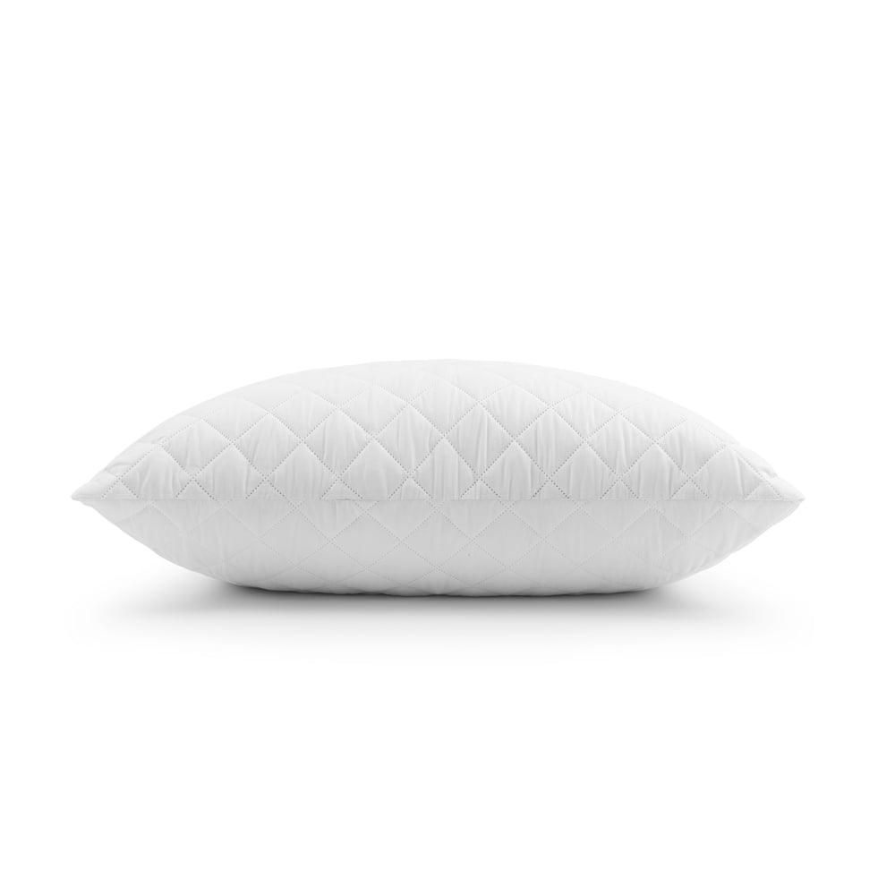 The Mainstays Memory Foam Cluster pillows in a 2-pack, Standard/Queen size.