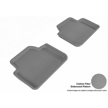 - 3D MAXpider Stylish Custom Fit All Weather Floor Mats for 2006-2011 BMW 3 Series Sedan (E90)/X3 (E83) Second Row in Gray with Carbon Fiber Look