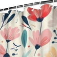 thumbnail image 3 of Pioneer Flower Floral Print Pattern Shower Curtain 72"x84" ,Bathroom Decorative Shower Curtains Set with 12 Hooks,Modern Waterproof Washable Shower Curtain, 3 of 6