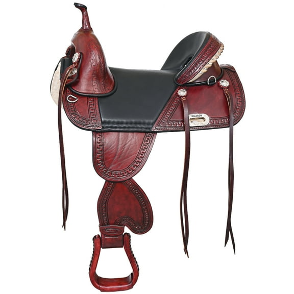 86HS 15 In Hilason Treeless Western Trail American Leather Saddle