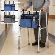 Yhmxh Accessories Bag for Walker, Wheelchair, Rollator, Walker Basket Bag Cup Holder, Seniors Caddy Attachment Pouch, Water Resistant Large Capacity Carry Storage Carrier Tote