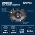 thumbnail image 4 of Autotek 4 Pack Street Machine 250W 5"x7" & 6"x8" 2 Way Car Audio Coaxial Speaker, 4 of 9