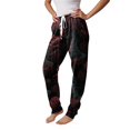 thumbnail image 4 of Hearthz Skull Red Rose Print Womens Pajama Pants Elastic Drawstring Jogger Pajama Pants Casual Soft Halloween Cuffed Ankle Womens Trouser Pants, 4 of 5
