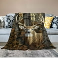 thumbnail image 2 of JEUXUS  Camo Buck Deer Blanket for Bed,  Queen Size Woodland Throw Blanket for Men, Women and Kids - Super Soft Plush Deer Blanket Throw, Queen Size Blanket, 2 of 6