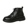 thumbnail image 2 of Combat Boots Ankle Booties Lace-up Platform Side Zipper Lug Sole Boots Ankle Boots for Women, 2 of 6