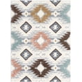 thumbnail image 2 of Well Woven Ares Modern Diamond Multi Soft Tones Tribal Southwestern Ivory Area Rug - Ultra-Soft Yarn, Cut & Loop Pile - For Living Room, Dining Room & Bedroom (7'10" x 9'10"), 2 of 8