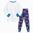 thumbnail image 5 of NOLDARES 2 Piece Toddler Baby Boy Fall Winter Clothes Long Sleeve Sweatshirt Tops Elastic Waist Pants Cute Print Outfits Clothing Set(White,3-4 Y), 5 of 6