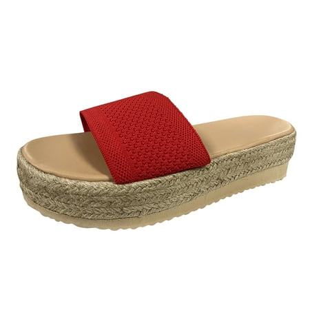 

ZMHEGW Women Sandals Ladies Fashion Solid Color Cloth Breathable Thick Bottom Casual Sandals Shoes For Womens