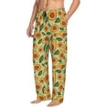 thumbnail image 2 of Yiaed Leaves Avocado Print Men's Lounge Pants, Loose PJ Bottoms, Long Pajama Pants for Men-Large, 2 of 5