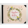 thumbnail image 3 of Darling Souvenir Livre d'Or de Mariage Couverture Rigide, Couronne de Feuilles Roses & Oiseaux, 9 x 12 Pouces, 3 of 5