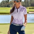 thumbnail image 4 of Whosucclay 1/4 Zip V Neck Golf Shirts for Women for Tennis Shopping Bowling, Polyester Moisture Wicking Elastic Golf Polo Tops, Lavender Newt Size Small, 4 of 10