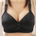thumbnail image 2 of ATOYSOY Cotton Plus Size Everyday Bra Lace Splicing Breathable Push Up Underwear Wireless Workout Support Full Coverage Bra Girls Teens Clearance Smoothing Comfy Bra Black, 2 of 7