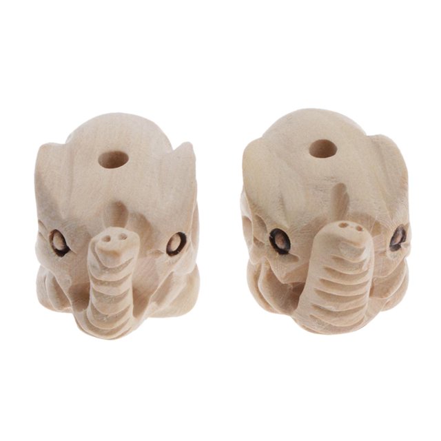 2x Espaciadoras Sueltas de de para Abalorios, Fabricación de Joyas, Manualidades para Gloria colgante de cuentas de elefante de madera