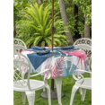 thumbnail image 3 of Outdoor Tablecloth with Umbrella Hole for Patio/Picnic/Party/Camping, Flamingos Waterproof Table Cloth Round Cover Washable, Green Summer Monstera Leaves Tropical Botanical (Dia 60"), 3 of 9