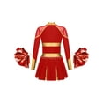 thumbnail image 2 of YEAHDOR Cheer Team Uniform for Schoolgirls Cheerleading Outfit Carnival Masquerade Costume Dress with Hand Flower Balls Red 8, 2 of 5