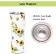 thumbnail image 5 of 20oz Sunflower Tumbler, Insulated Stainless Steel Skinny Coffee Tumbler Cup with Lid Butterfly, Sweat Proof Sunflower Gift Cup for Women Man, 5 of 6