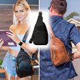 thumbnail image 5 of Mini bolso cruzado versátil, bolso de pecho de gran capacidad de PU simple para mujer, 5 of 5