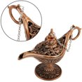 thumbnail image 2 of Metal Carved Aladdin Lamp Magic Vintage Home Tea Oil Pot, 2 of 5
