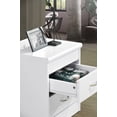 thumbnail image 3 of Hodedah Two Drawer Contemporary Wooden Nightstand in White Finish, 3 of 6