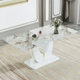 thumbnail image 1 of Noble House Modern Minimalist Glass Dining Table,White Imitation Marble Pattern,White, 1 of 10