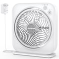 thumbnail image 1 of Ventilador de mesa AMACOOL de 12 pulgadas, 3 velocidades, 8 horas, temporizador, giro 270°, blanco, 1 of 7