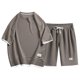 thumbnail image 1 of Pantalones Cortos Atléticos para Hombres con Bolsillos de Ajuste Suelto de Dos Piezas, Camiseta de Cuello Redondo de Tamaño Grande Y Pantalones Cortos, Poliéster Suave Toda la Temporada Casual, Conjun, 1 of 2