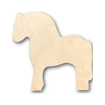 Unfinished Wood Norwegian Fjord Dala Horse Shape - Craft - up to 46" DIY 4" / 1/8"